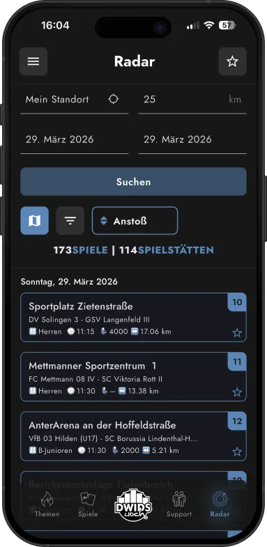 DWIDSapp App, Screenshot