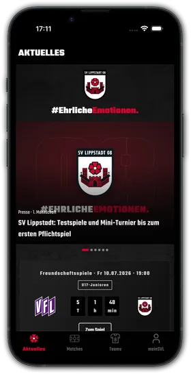 SV Lippstadt 08 App, Startscreen