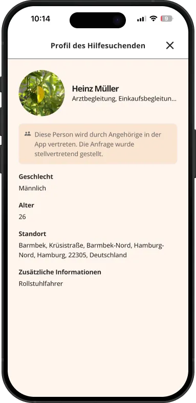 zeit+nah App, Screenshot