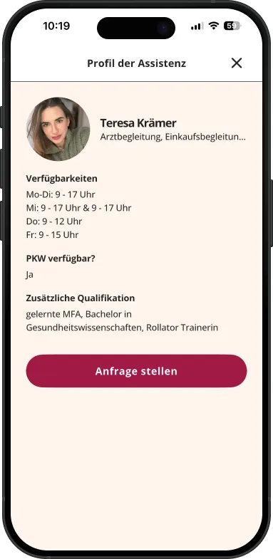 zeit+nah App, Screenshot