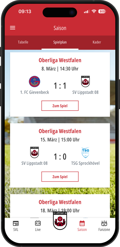 SV08 Spielplan